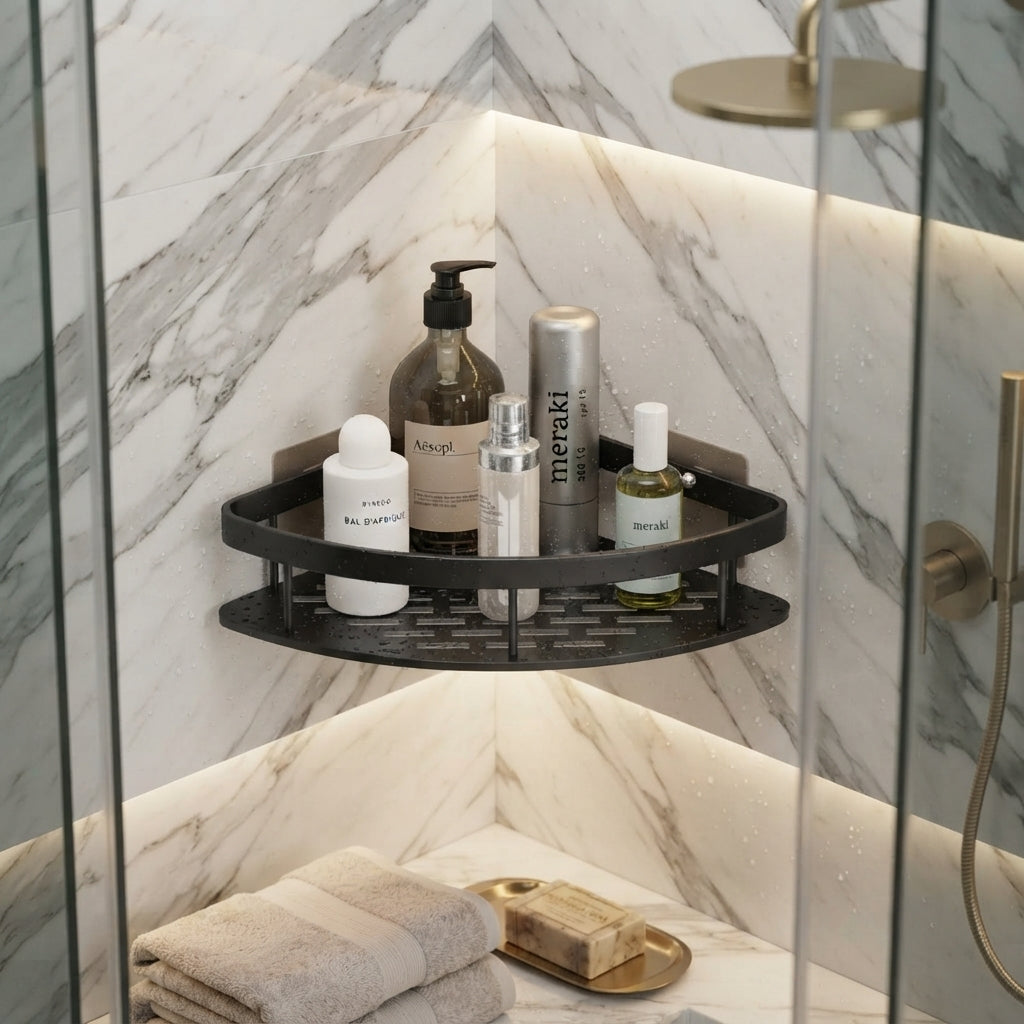 Aluminum Bathroom Storage Rack - Double Layer Organizer