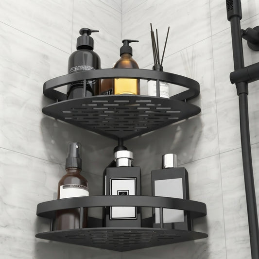 Aluminum Bathroom Storage Rack - Double Layer Organizer
