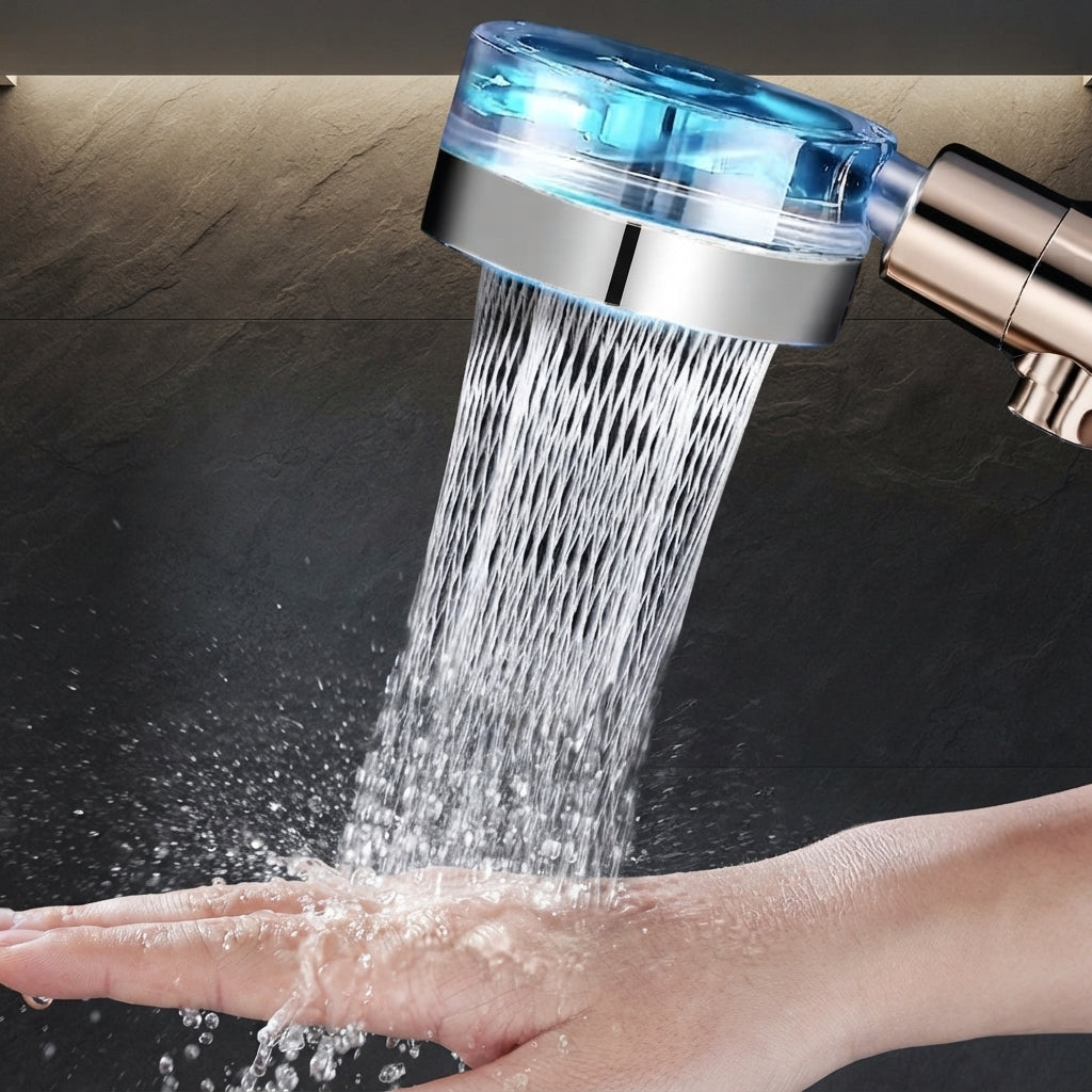 High Pressure Shower Head - 360° Rotating Turbo