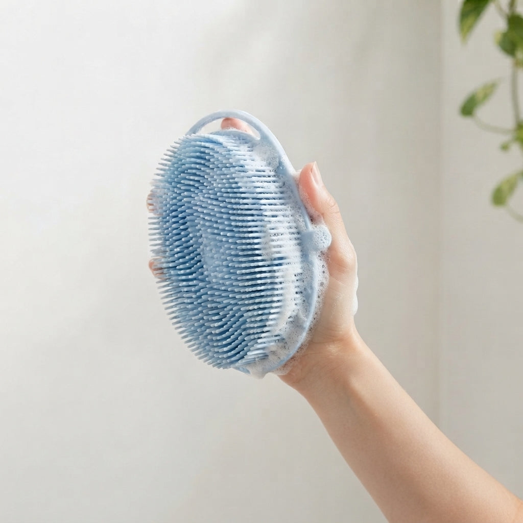 2-in-1 Silicone Body Scrubber - Double-Sided Exfoliating Shower Brush