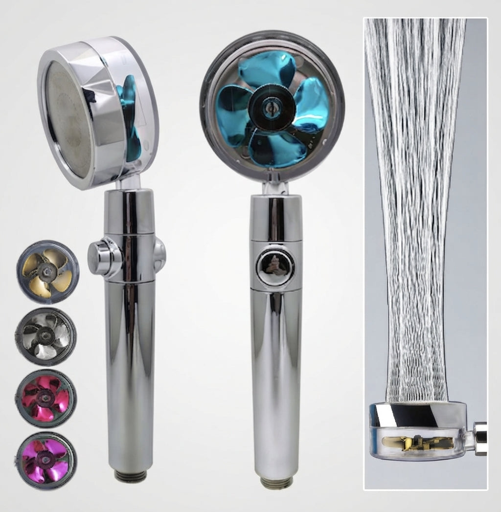 High Pressure Shower Head - 360° Rotating Turbo