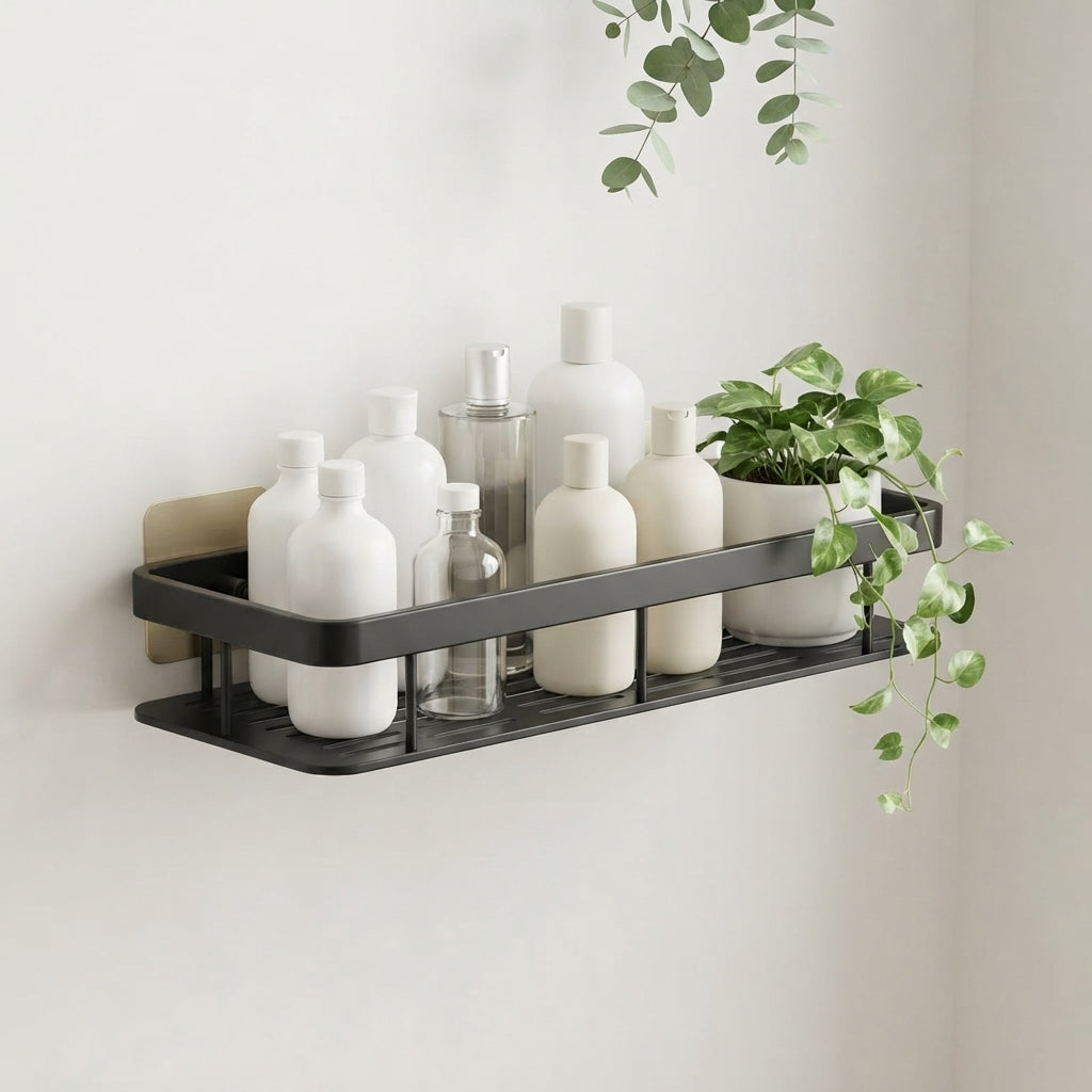 Aluminum Bathroom Shelf - No Drill Wall Mounted