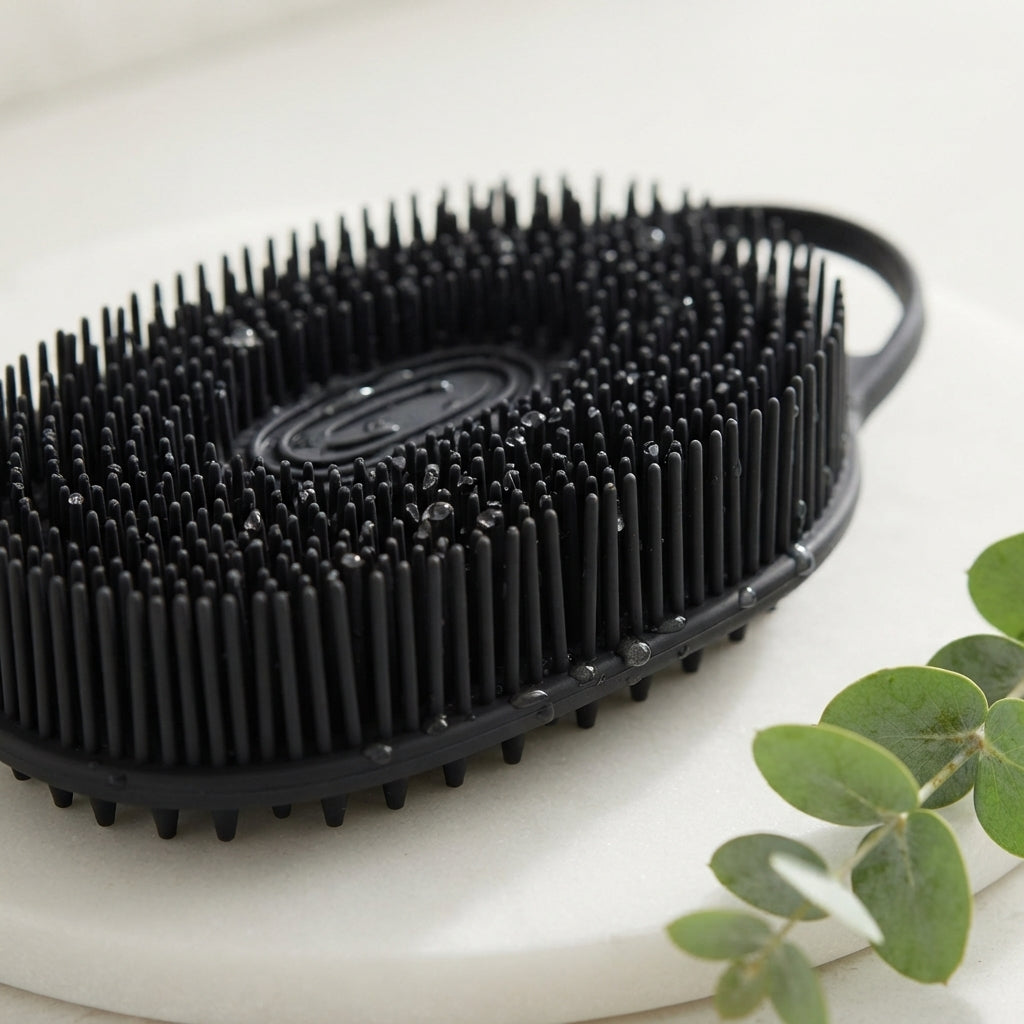 2-in-1 Silicone Body Scrubber - Double-Sided Exfoliating Shower Brush
