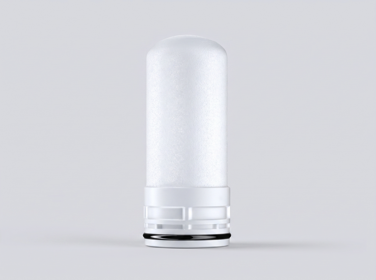 The Sorelle tap replacement filter cartridge on a plain background